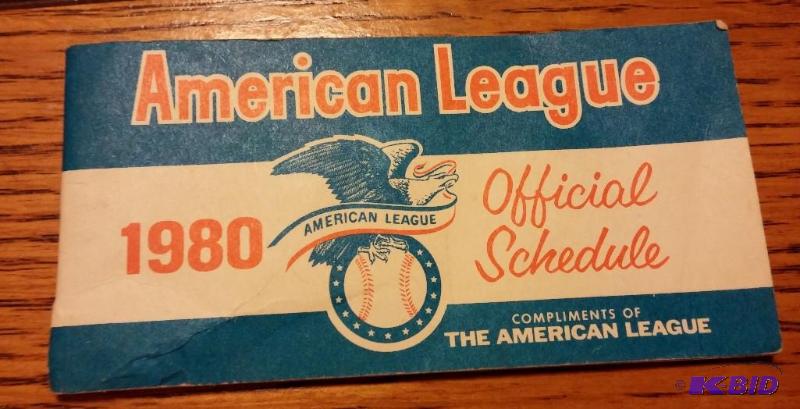 1980 American League pocket schedule...