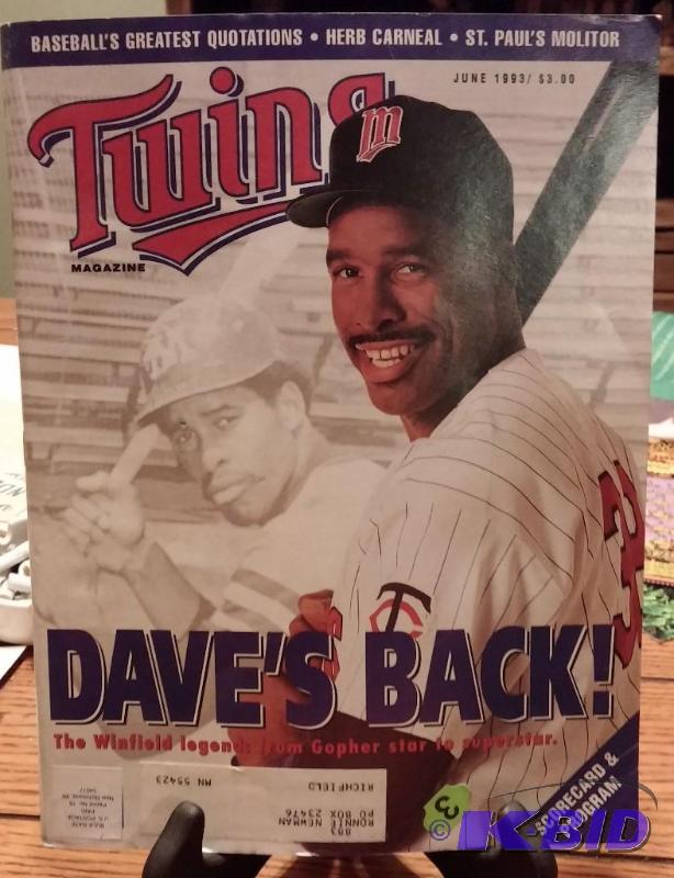 1993 Minnesota Twins Magazine June Dave Winfi...