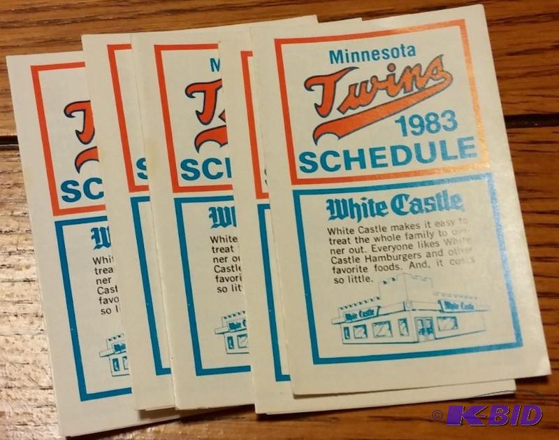 5 1983 Minnesota Twins Hand Schedule-...