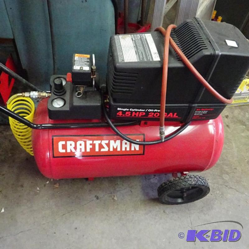 Craftsman 4.5 hp 20 Gallon air compressor 110... | K & C Auctions