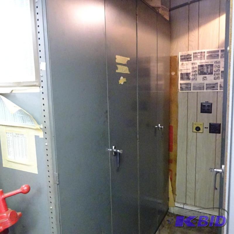 lot 207 image: 2- 36x19x87 Metal cabinets with legs, some sh...