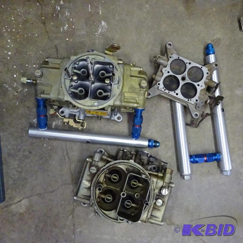 lot 222 image: 2- carburetor and fuel manifolds...