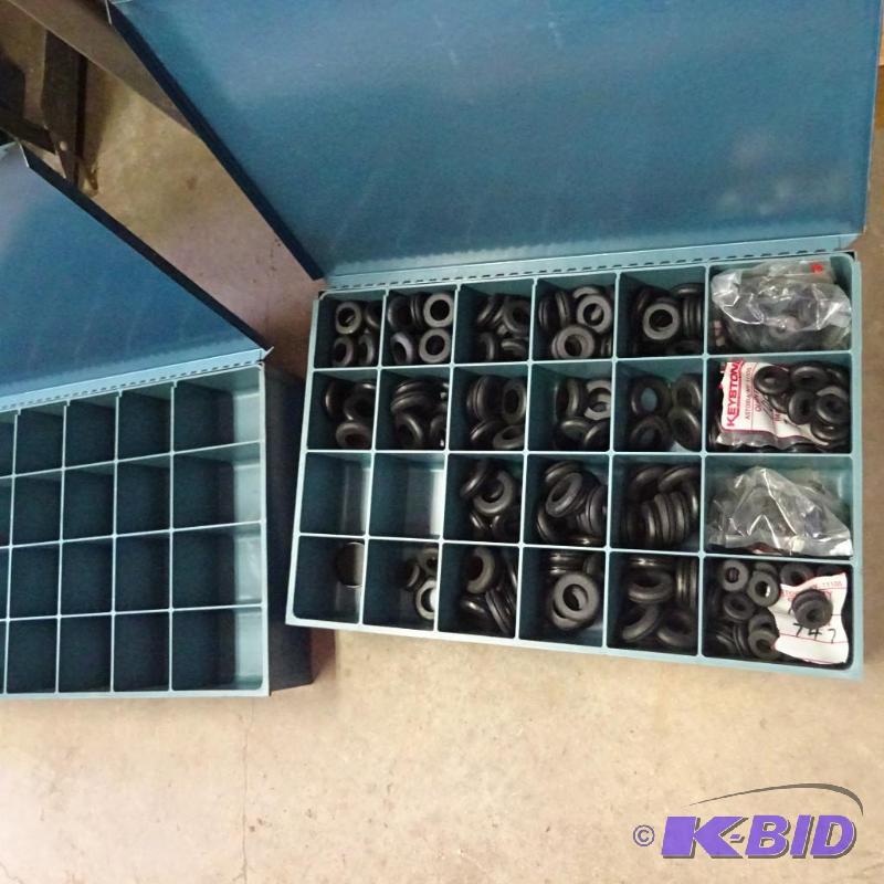 lot 246 image: 2 hardware drawers. 1 has rubber gromits...