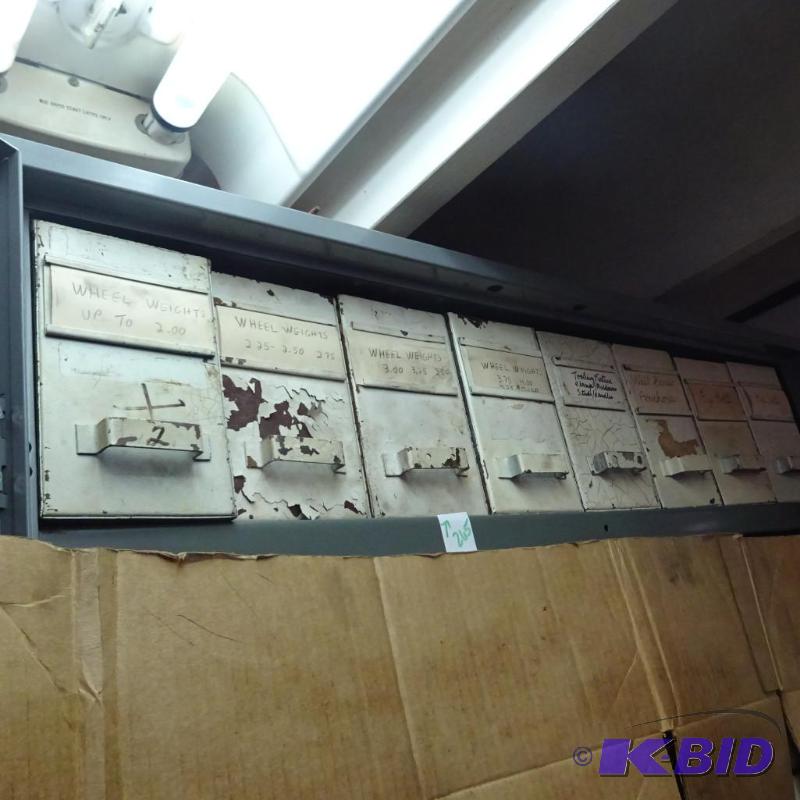 lot 265 image: Wheel weights, tooling fixture clamps, wall s...