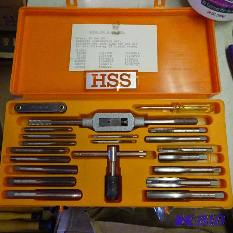 lot 275 image: 4 pieces. Tap and die set...