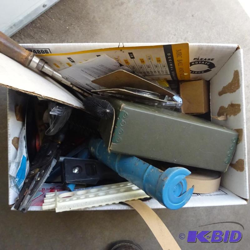 lot 56 image: Box of misc items. Tools, parts, and lots mor...