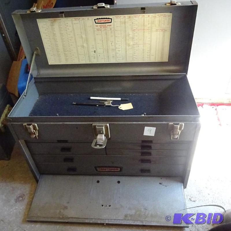 lot 9 image: Craftsman 7 drawer machinist tool box...