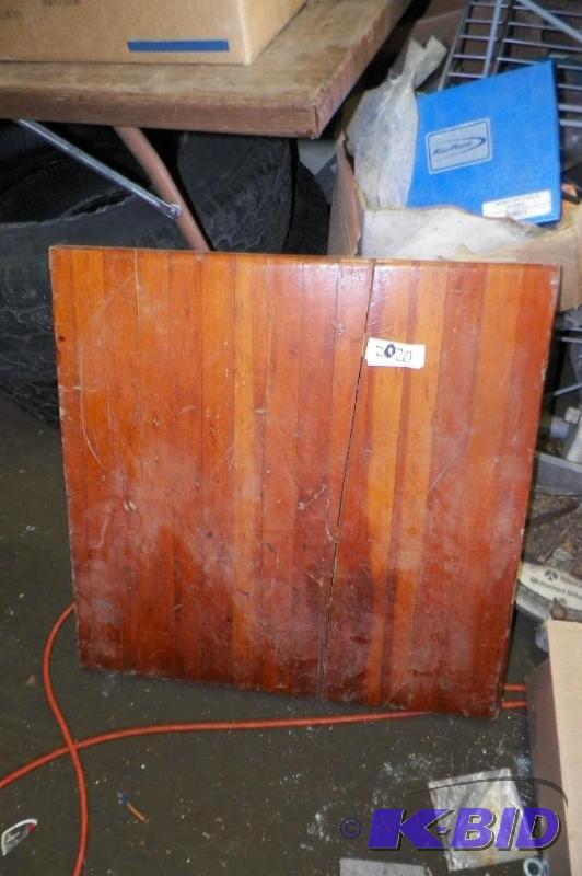 lot 2020 image: Cracked Butcher Block Top 24 x 24 x 2