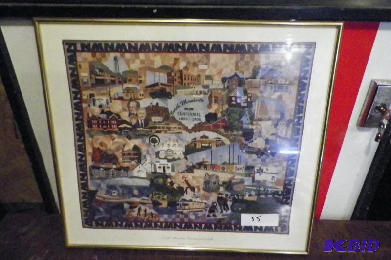 lot 35 image: North Mankato Centennial Quilt Print 18 x 16