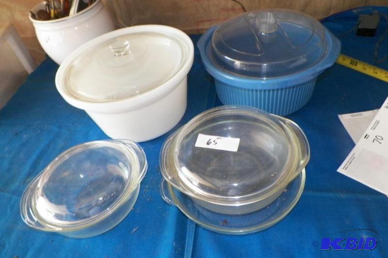lot 65 image: Cook Ware Items Including Pyrex & Rivel