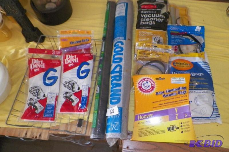 lot 68 image: Vacuum Bag, Screens, & Belts