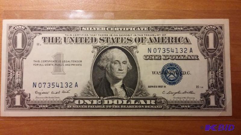 1957 US ONE DOLLAR SILVER CERTIFICATE...