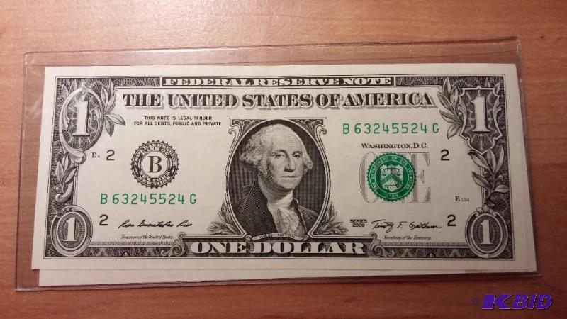 2009 US ONE DOLLAR NOTE, TWO CONSECUTIVE SERI...