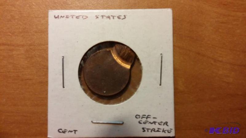 MINT ERROR COPPER LINCOLN CENT WAY OFF CENTER...