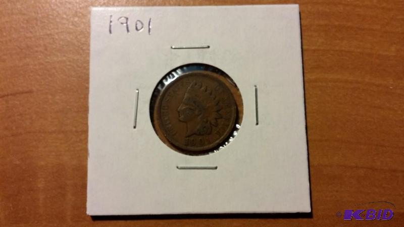1901 INDIAN HEAD ONE CENT COIN...