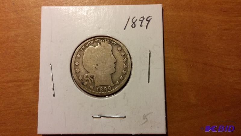 1899 BARBER QUARTER DOLLAR COIN...