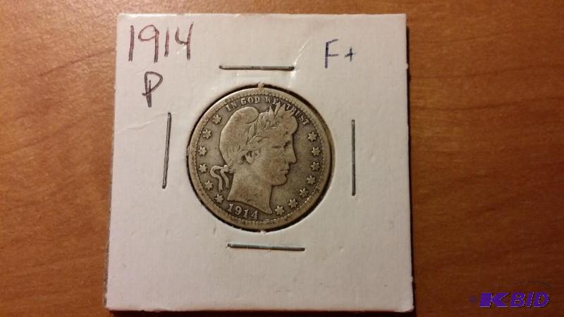 1914 D BARBER QUARTER DOLLAR COIN...