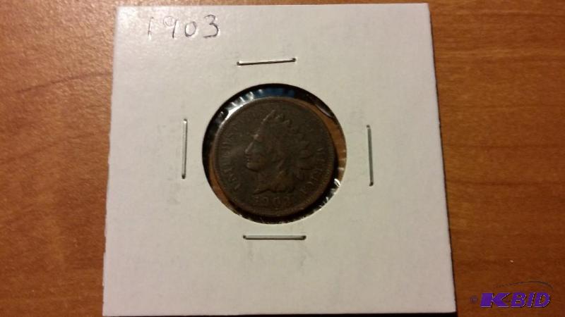 1903 INDIAN HEAD ONE CENT COIN...