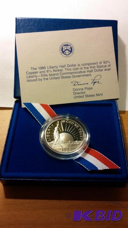 1986 STATUE OF LIBERTY HALF DOLLAR COMMERATIV...