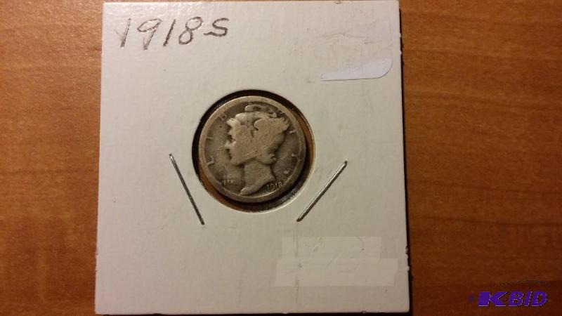 1918 S MERCURY DIME TEN CENT COIN...