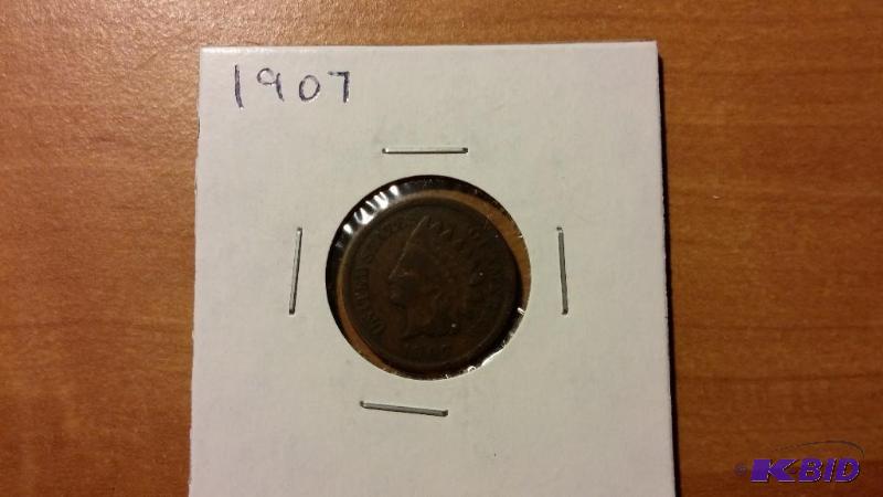 1907 INDIAN HEAD ONE CENT COIN...