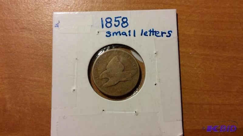 1858 FLYING EAGLE SMALL LETTERS...