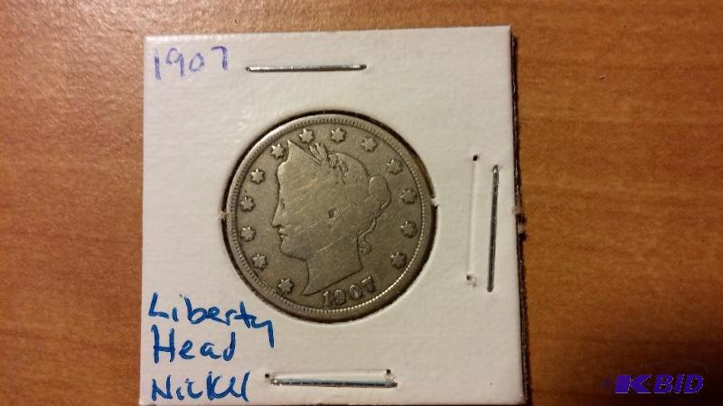 1907 LIBERTY V NICKEL PARTIAL LIBERTY...