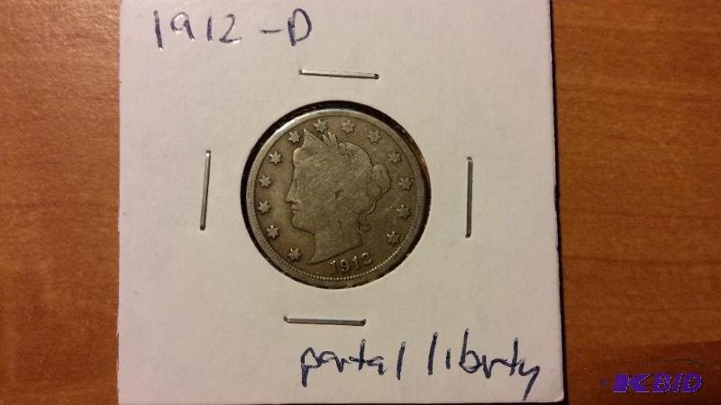 1912-D LIBERTY V NICKEL PARTIAL LIBERTY...