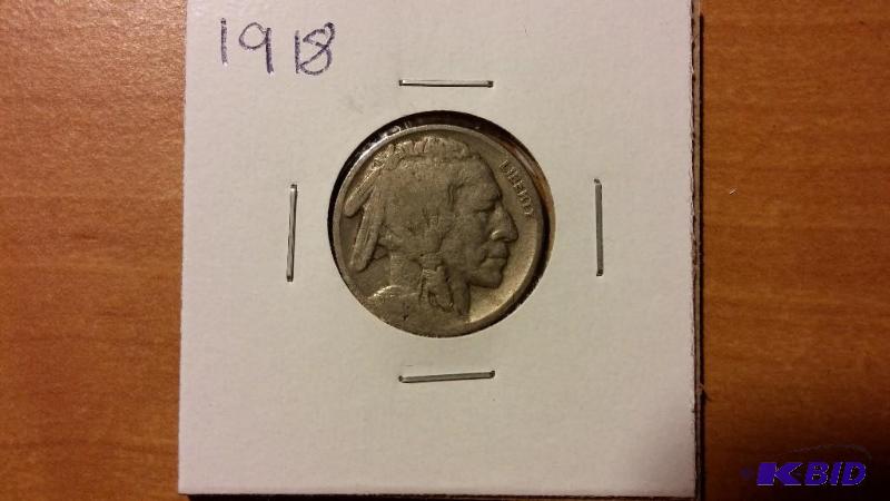 1918 BUFFALO NICKEL FIVE CENT COIN...