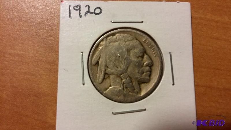 1920 BUFFALO NICKEL FIVE CENT COIN...