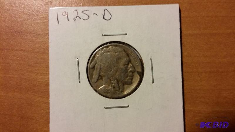 1925-D BUFFALO NICKEL FIVE CENT COIN...