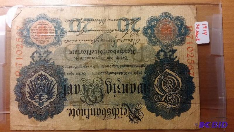 1914 GERMAN 20 MARK NOTE...