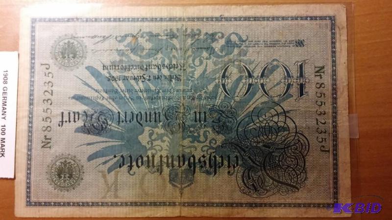 1908 GERMAN 10 MARK NOTE...