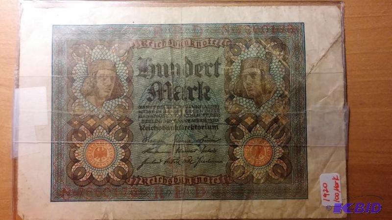 1920 GERMAN 100 MARK NOTE...