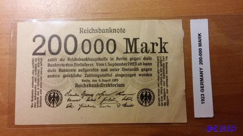 1923 GERMAN 200,000 MARK NOTE...
