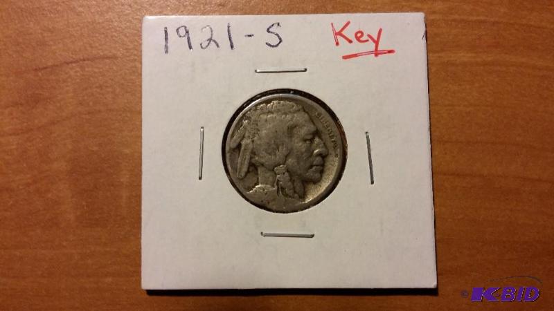 1921-S BUFFALO NICKEL FIVE CENTS KEY DATE...