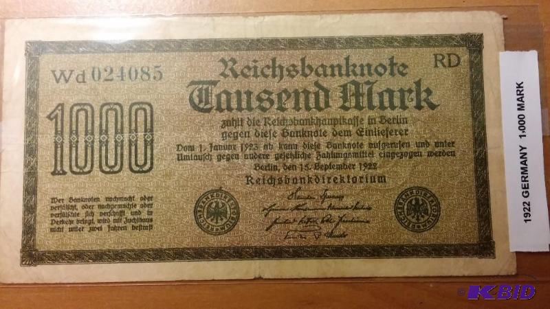 1922 GERMAN 1000 MARK NOTE...