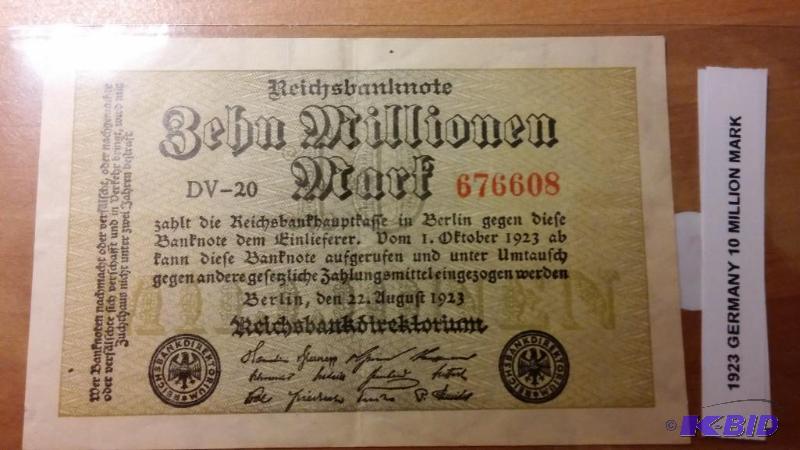 1923 GERMAN 10 MILLION MARK NOTE...