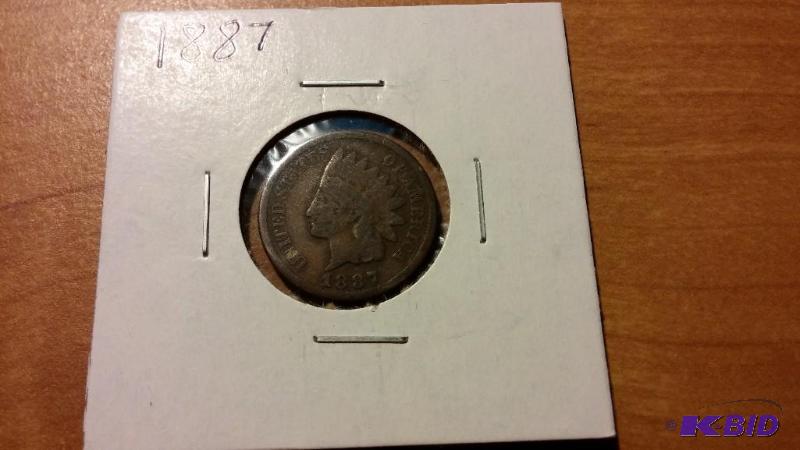 1887 INDIAN HEAD ONE CENT COIN...
