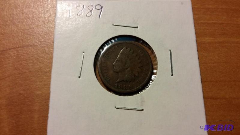 1889 INDIAN HEAD ONE CENT COIN...