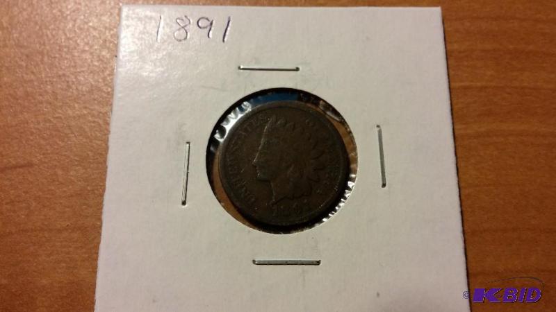 1891 INDIAN HEAD ONE CENT COIN...
