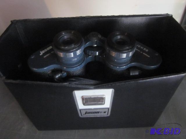lot 114 image: Jason model No. 161 10x50 Binoculars in case....