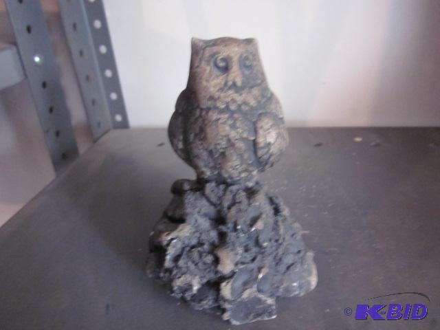 lot 95 image: 6 inch owl figure made out of carvedmolded s...