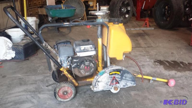 lot 113 image: Concrete Cutter, walk behind. Used one time. Gas powered.