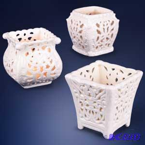 Ivory Scroll T-Lite Holders