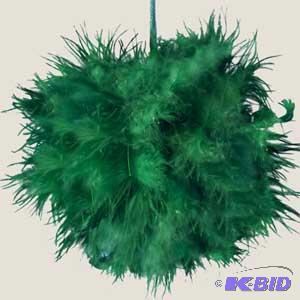 Green Feather Ball Ornaments