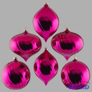 Magenta Spiral Glass Ornament
