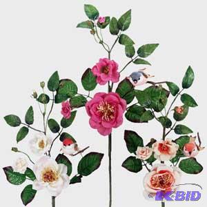 Wild Rose Spray w Bird