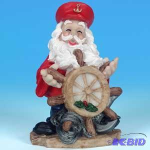 Captain Santa with Ship Wheel