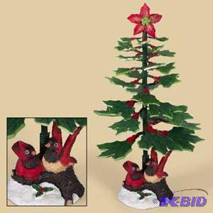 10-inch Cardinal and Holly Chime Tree